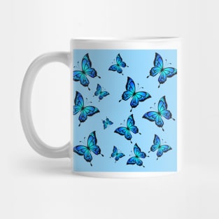 Blue Butterfly Pattern Mug